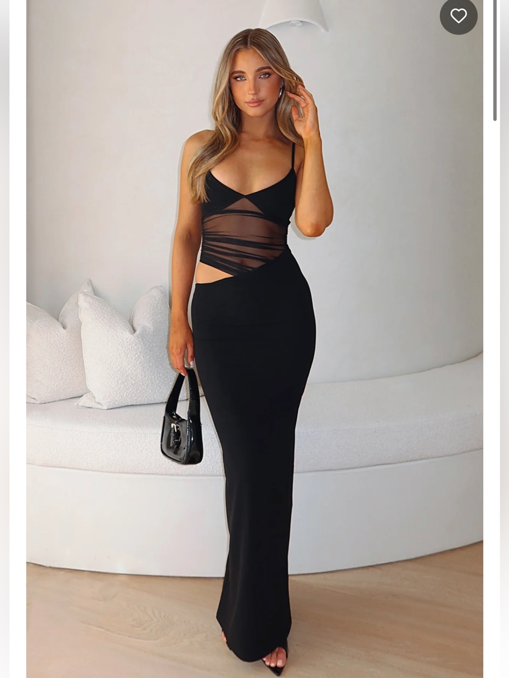 NWT White Fox Black Call Me Up Maxi Dress